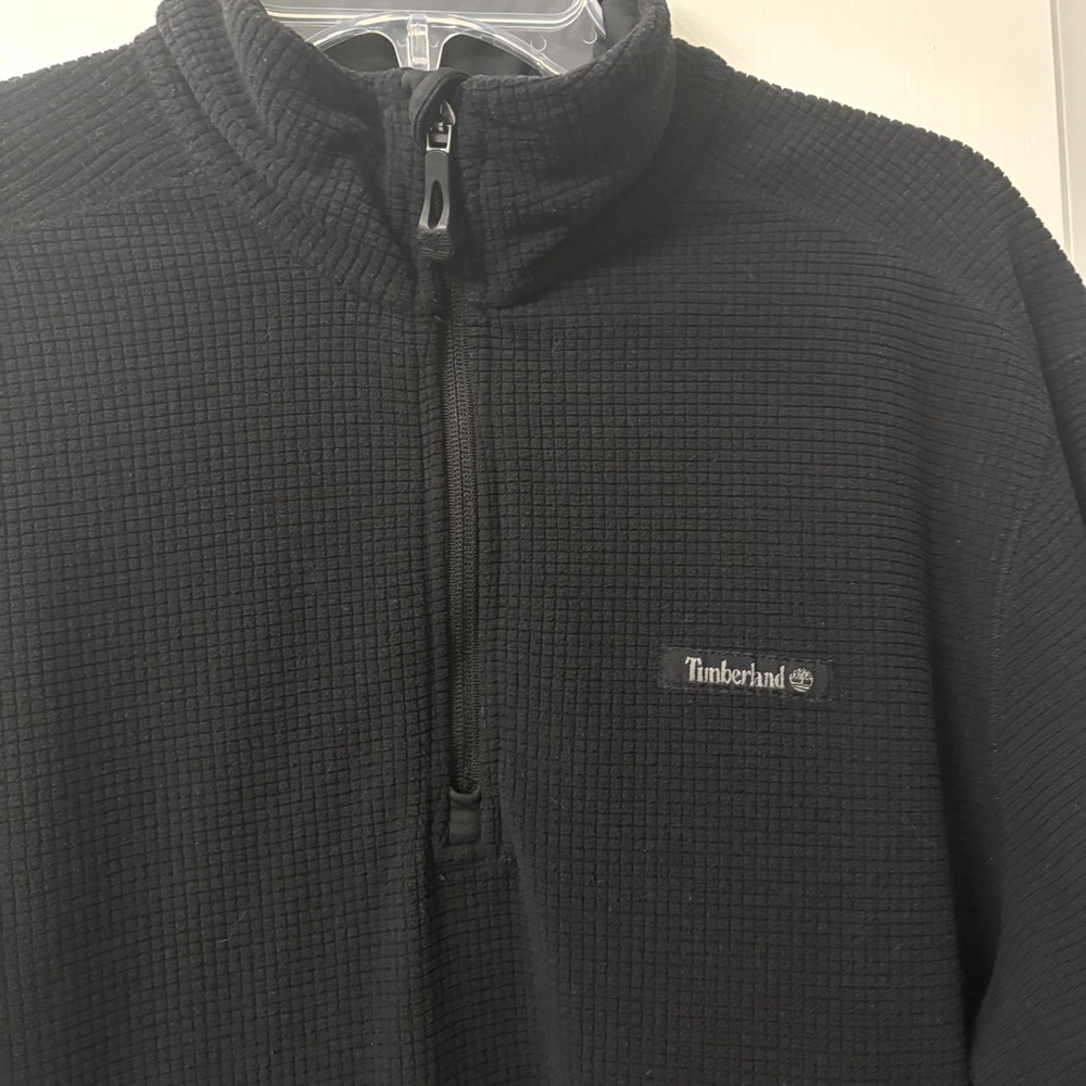 Timberland Black Waffle Fleece 1/4 zip